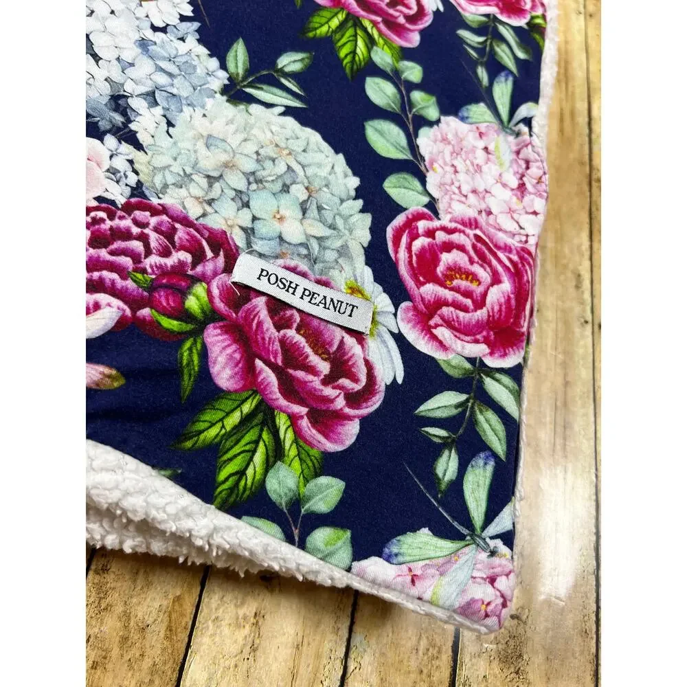 Posh Peanut Hayley Floral Luxe Plush Patoo Bamboo Blanket 60x40